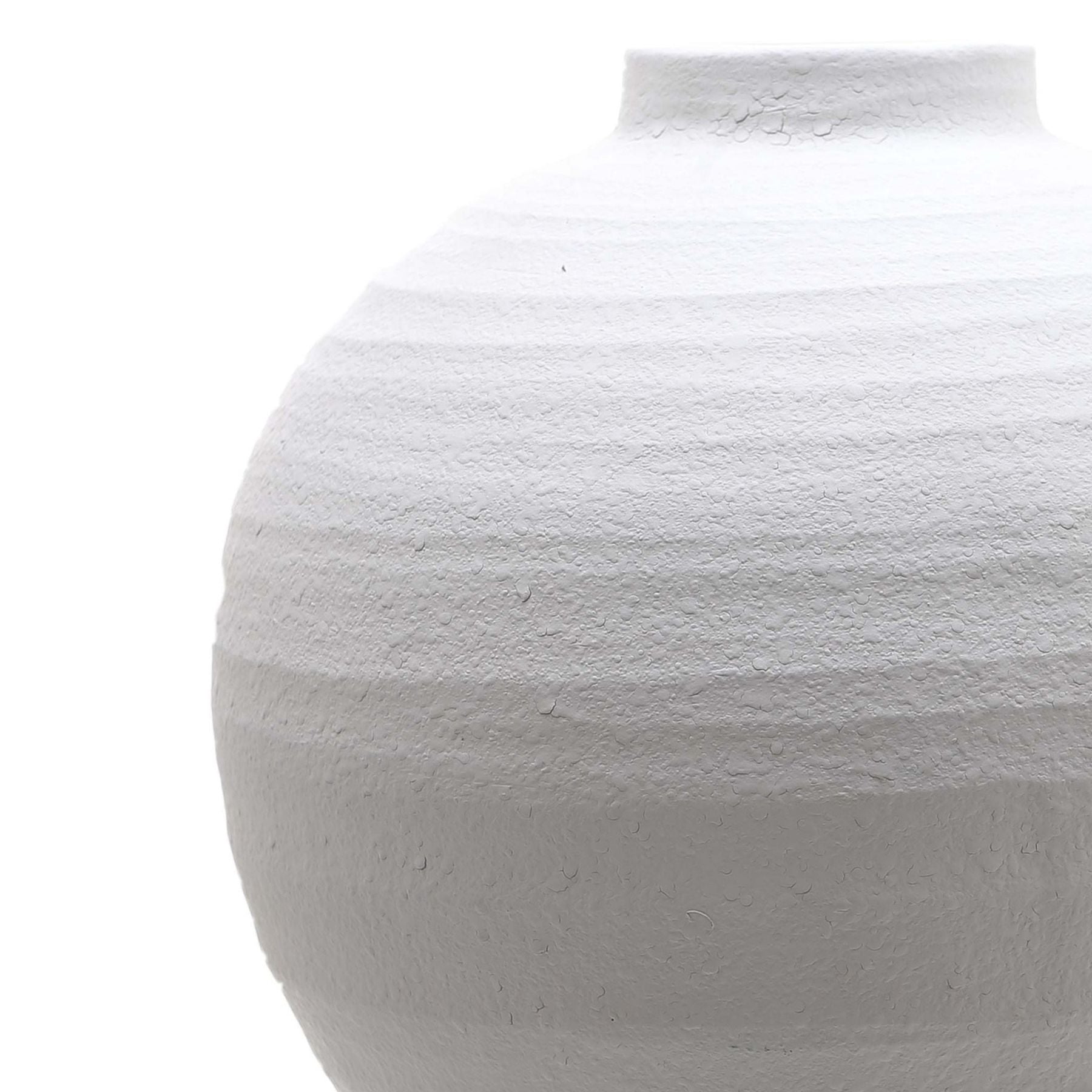 Matt White Textured Ceramic Vase - Nordic Slim Neck Minimalist Stem Bottle