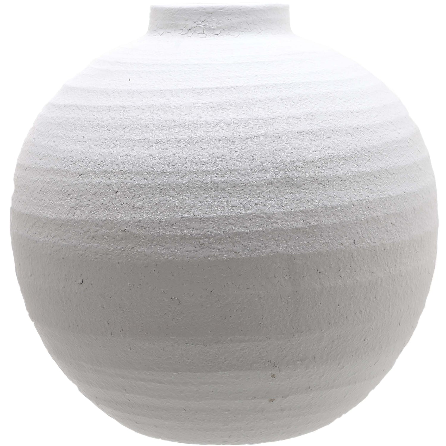 Matt White Textured Ceramic Vase - Nordic Slim Neck Minimalist Stem Bottle