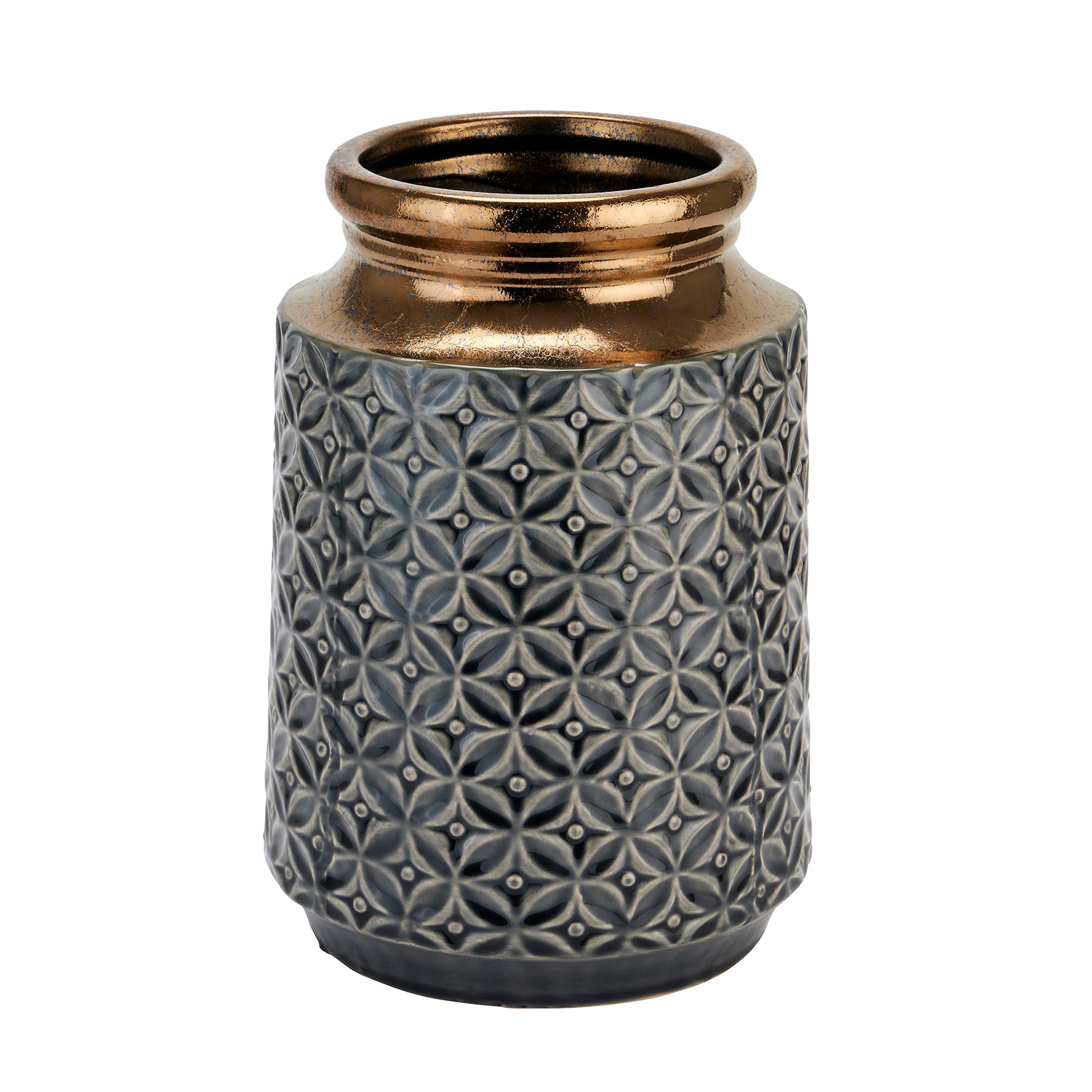 Seville Collection Lebes Squat Vase – Mediterranean Caramel Ceramic (26cm)