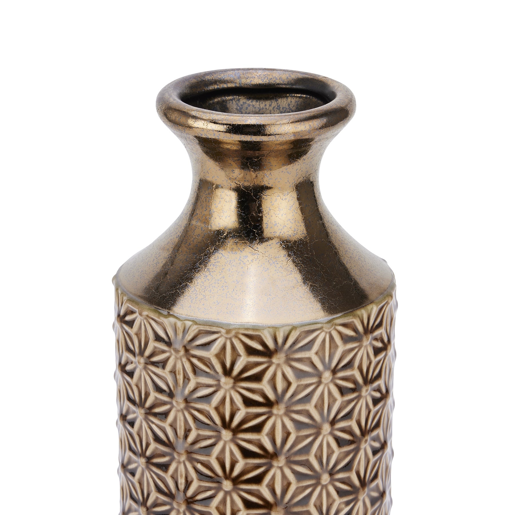 Seville Collection Caramel Fluted Vase – Mediterranean Vertical Ceramic (40cm)