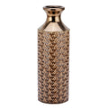 Seville Collection Caramel Fluted Vase – Mediterranean Vertical Ceramic (40cm)