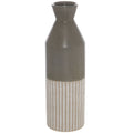 Mason Collection Grey Ceramic Ellipse Tall Vase - Modern Minimalist Accent
