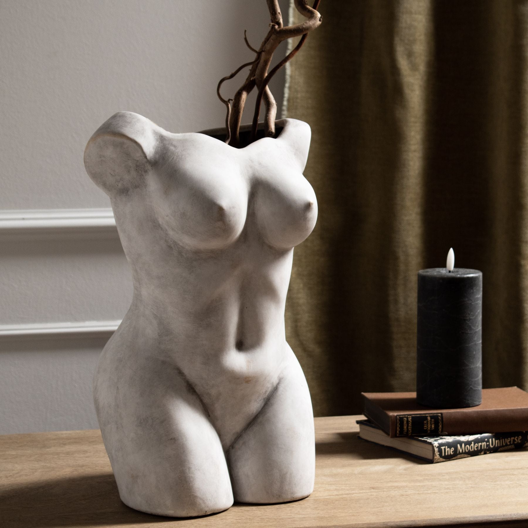 Female Form Stoneware Vase – Sculptural Modern Accent - Ceramic