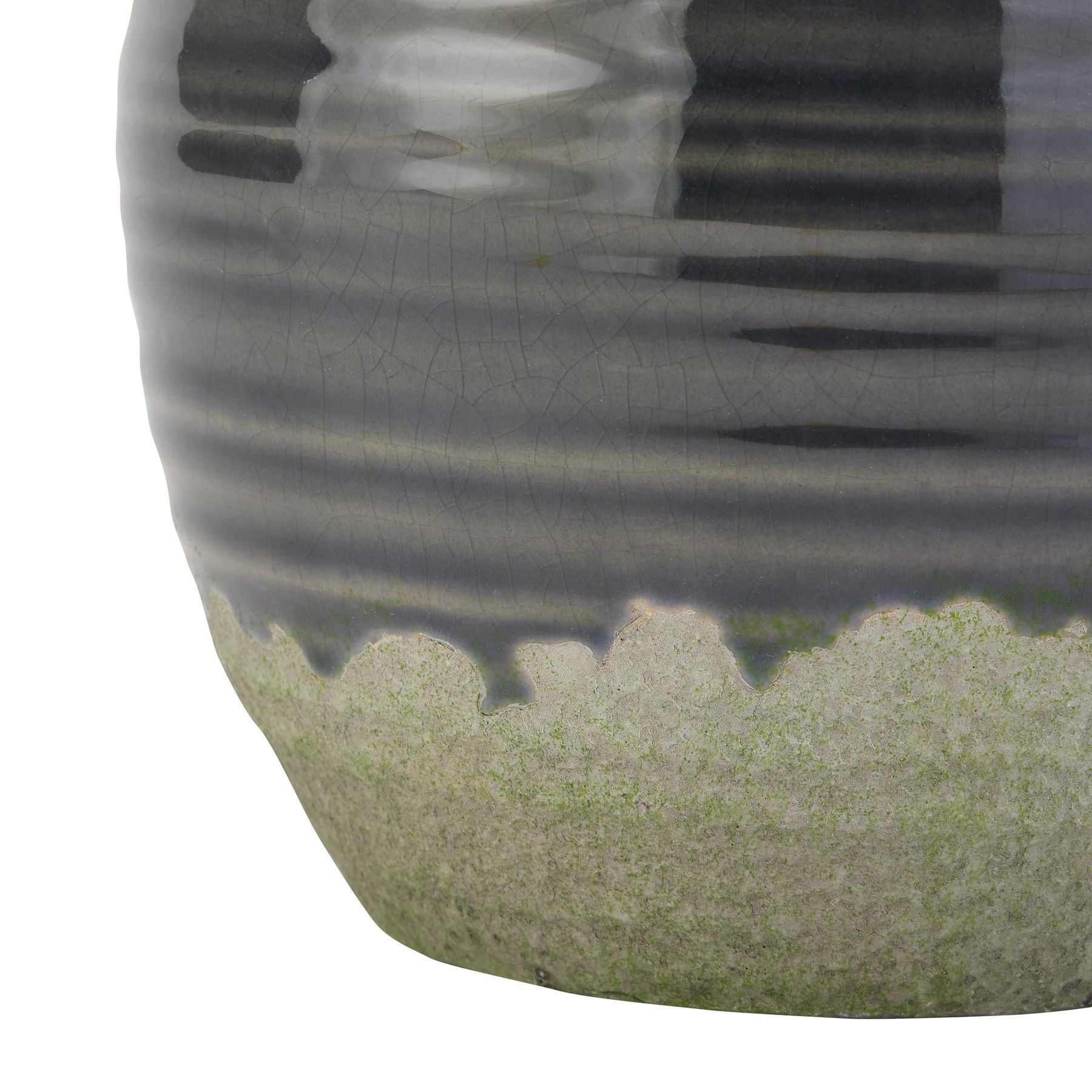 Seville Collection Navy Squat Vase – Handcrafted Glazed Ceramic