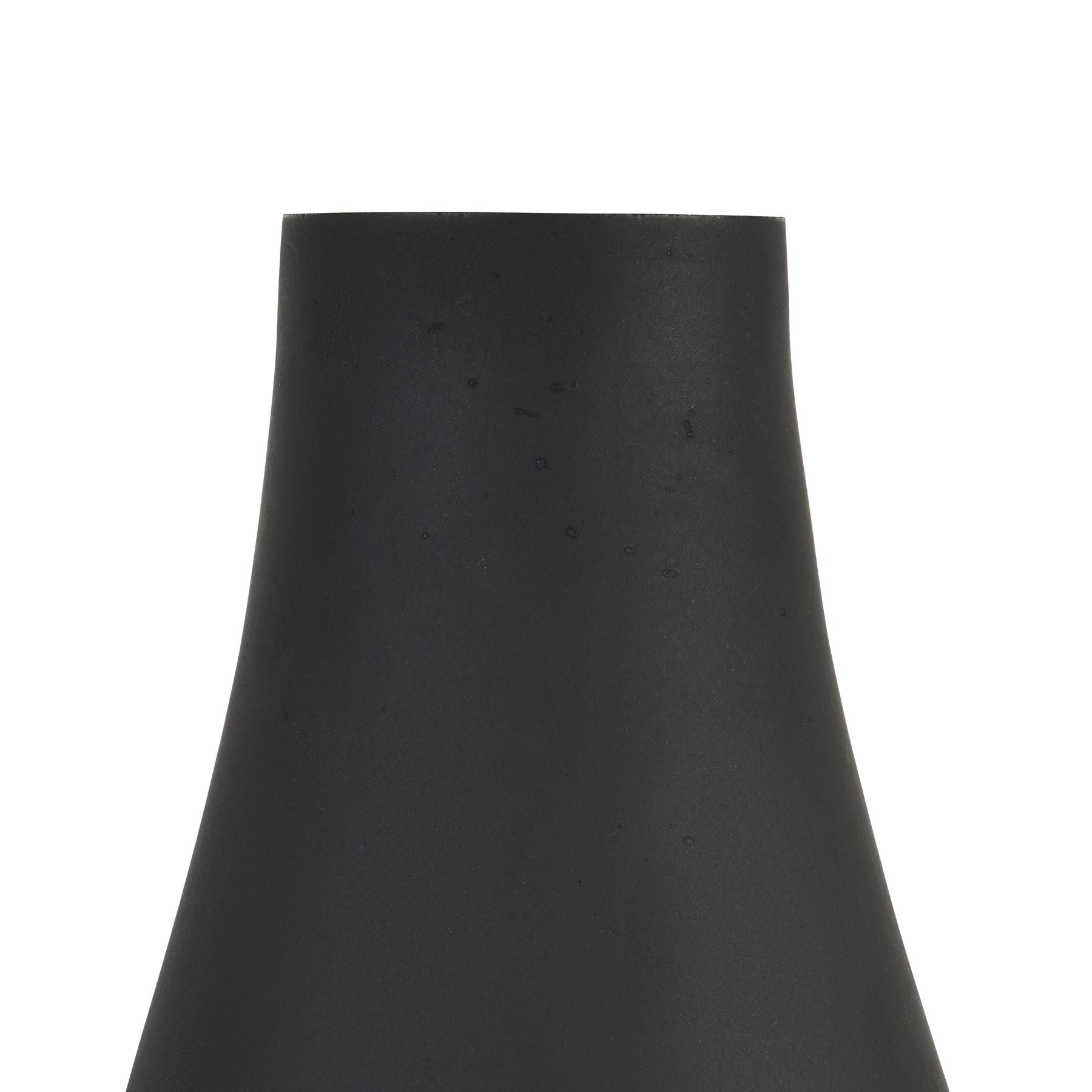 Black Tapered Glass Vase – Handcrafted Matte Finish