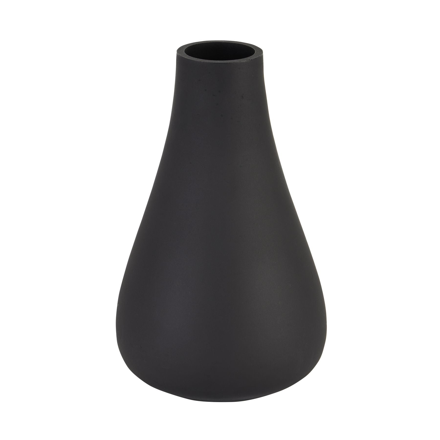 Black Tapered Glass Vase – Handcrafted Matte Finish