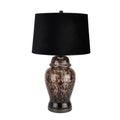 Dual-Colour Dappled Glass Table Lamp – Grey & Black Finish with Velvet Shade | Statement Lighting