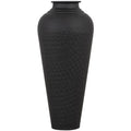 Matt Black Hammered Steel Vase with Lid – Contemporary Statement Piece