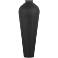 Matt Black Medium Hammered Vase – Contemporary Textured Metal Design
