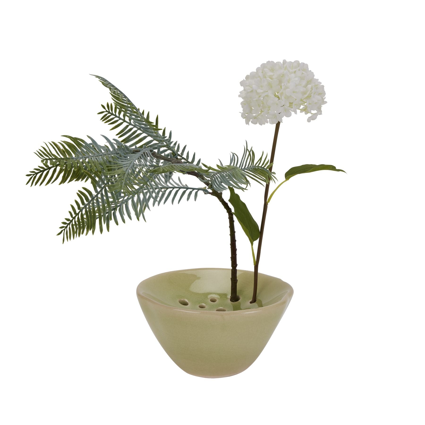 Light Green Ceramic Flower Frog – Modern Floral Arrangement Base