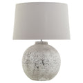 Tiber Large Stone Ceramic Lamp with Grey Shade – 54cm Rustic Modern Lighting
