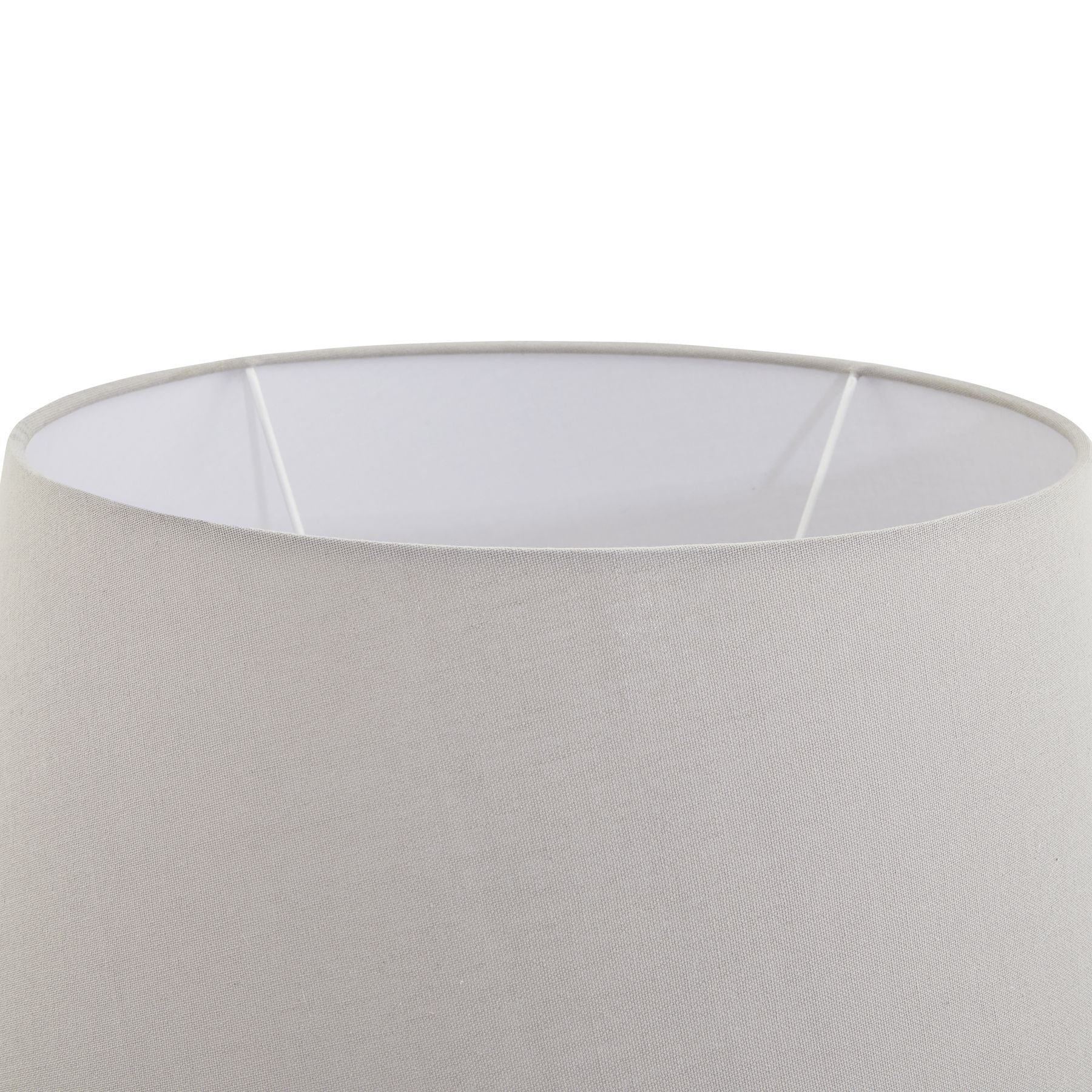 Regola Large Stone Ceramic Lamp with Grey Fabric Shade – Textured Modern Lighting