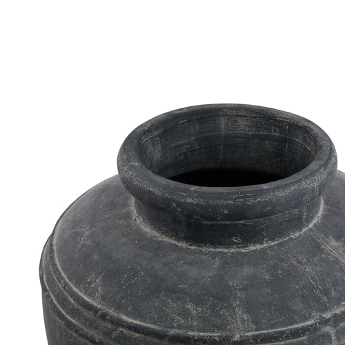 Amalfi Large Grey  Water Pot - Rustic Mediterranean Vase
