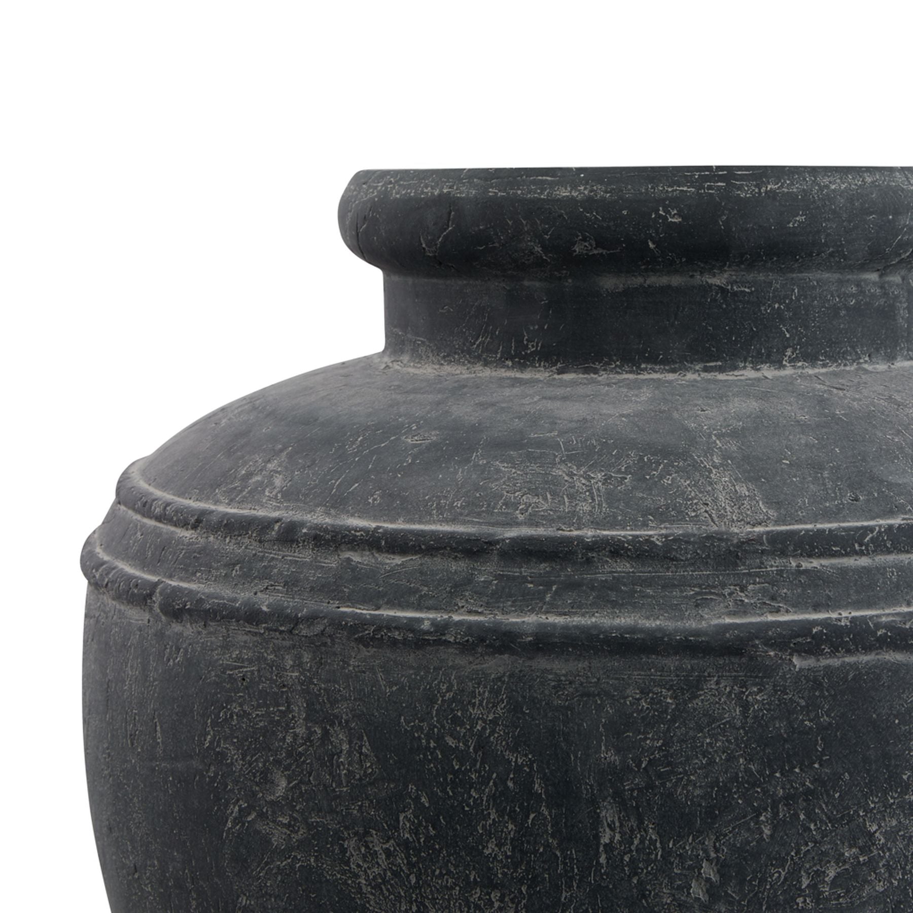 Amalfi Large Grey  Water Pot - Rustic Mediterranean Vase