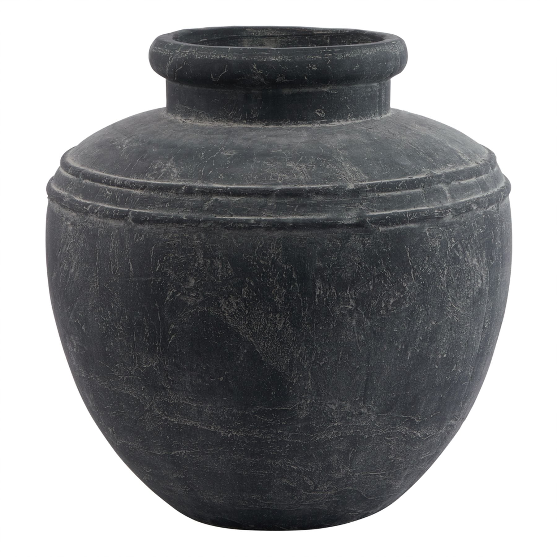 Amalfi Large Grey  Water Pot - Rustic Mediterranean Vase