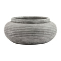Ribbed Circular Ceramic Planter – Modern Textured Vase