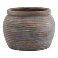 Siena Brown Rimmed Ceramic Plant Pot – Mediterranean Style Vase