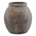 Mediterranean Brown Ceramic Planter – Jar-Shaped Decorative Vase
