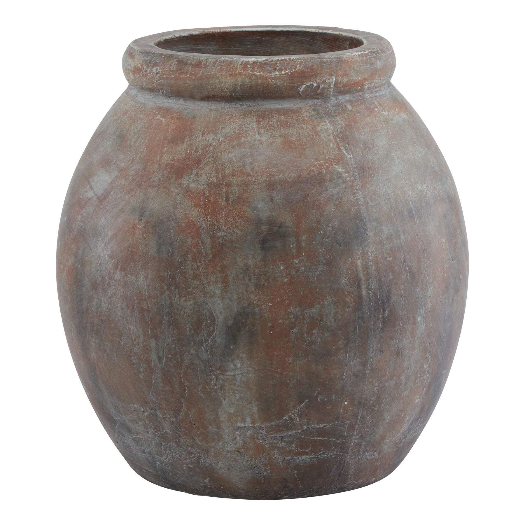 Mediterranean Brown Ceramic Planter – Jar-Shaped Decorative Vase