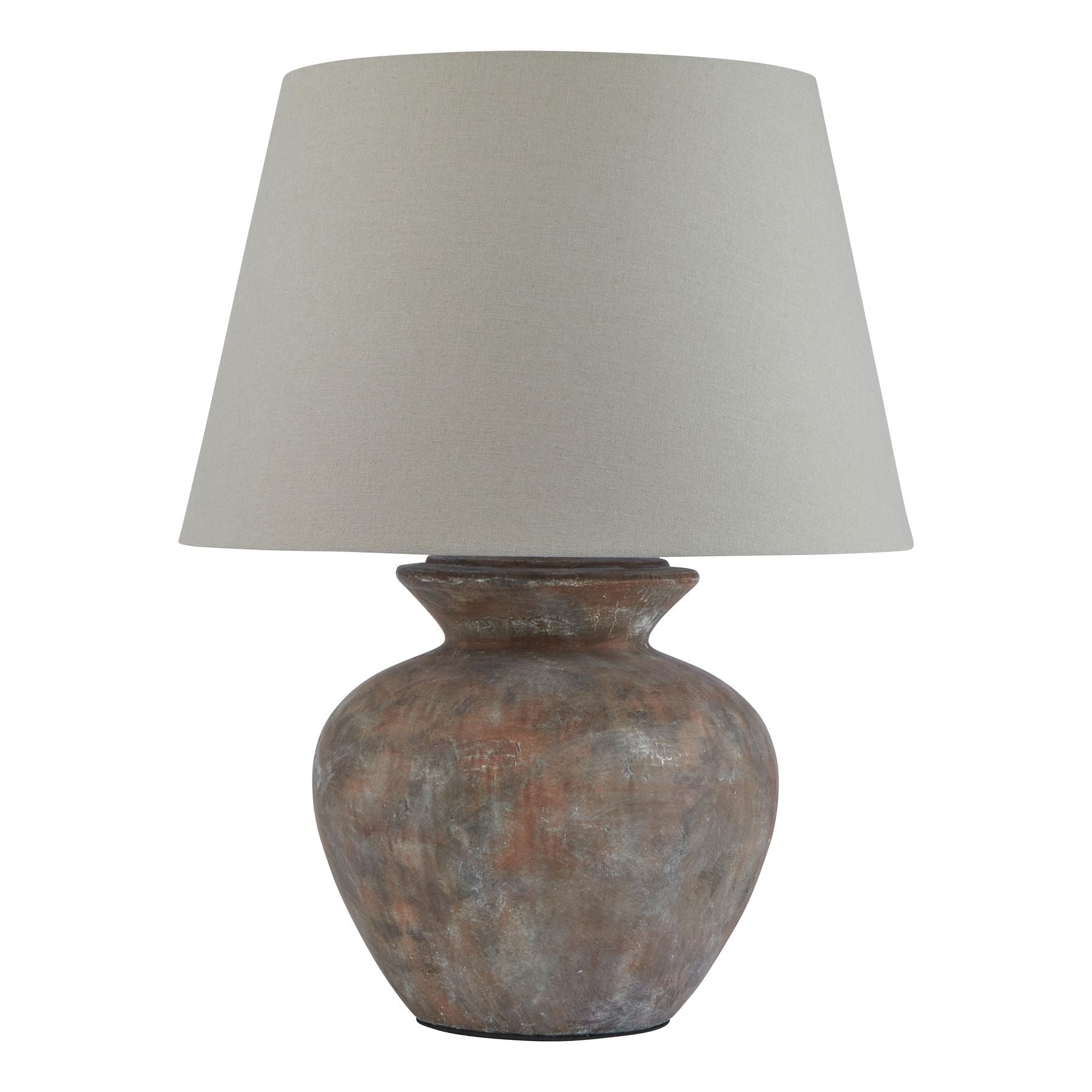 Siena Round Brown Ceramic Table Lamp | Artisanal Multi-Tonal Finish