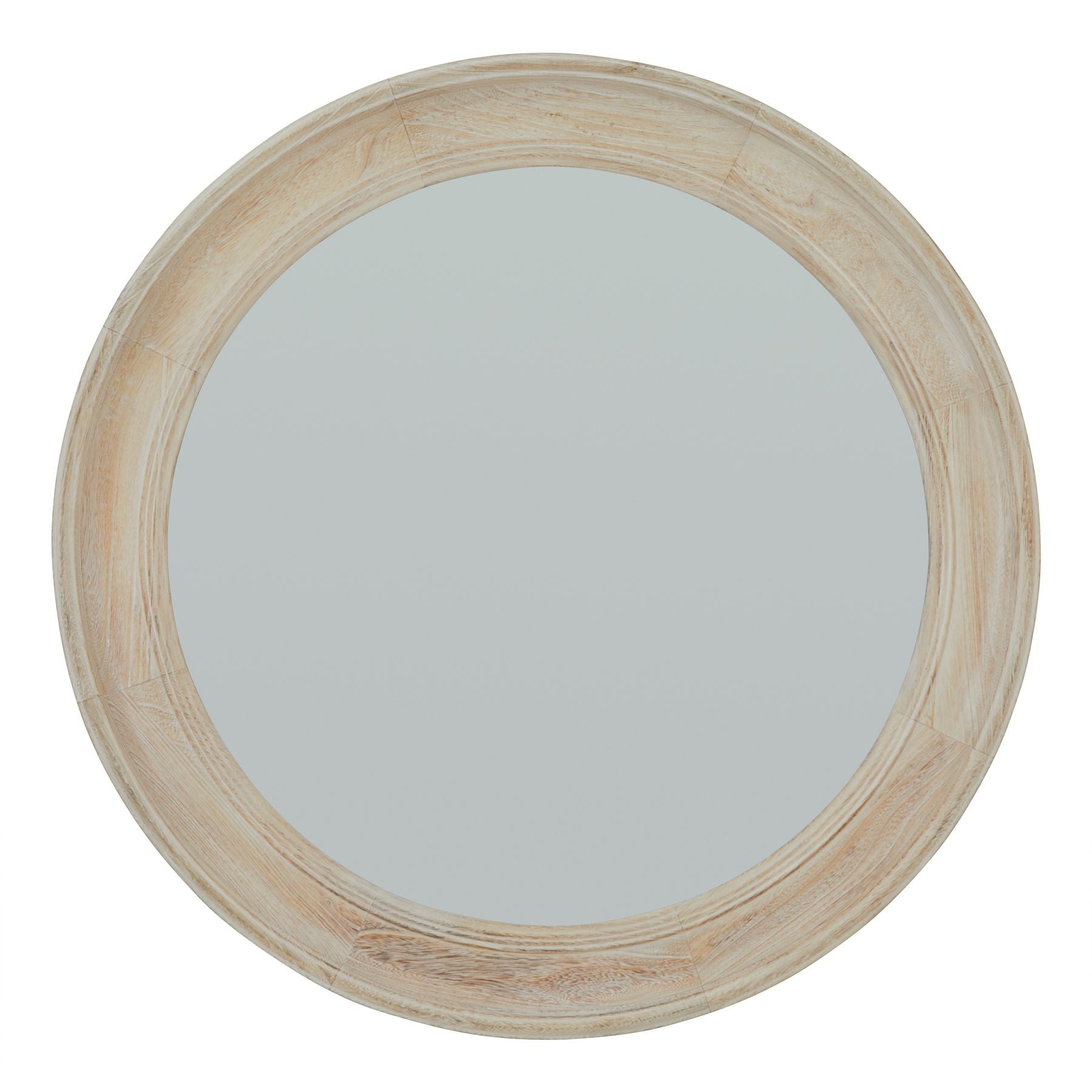 Washed Wood Round Framed Mirror - high quality decorative mirror