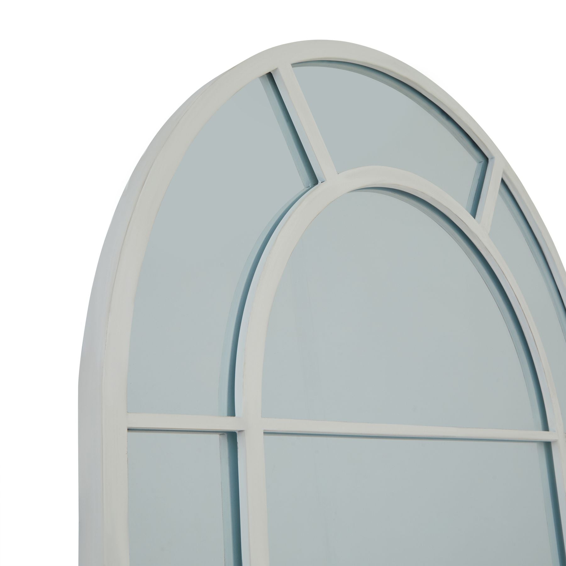 White Large Arched Window Mirror 200cm Architectural details