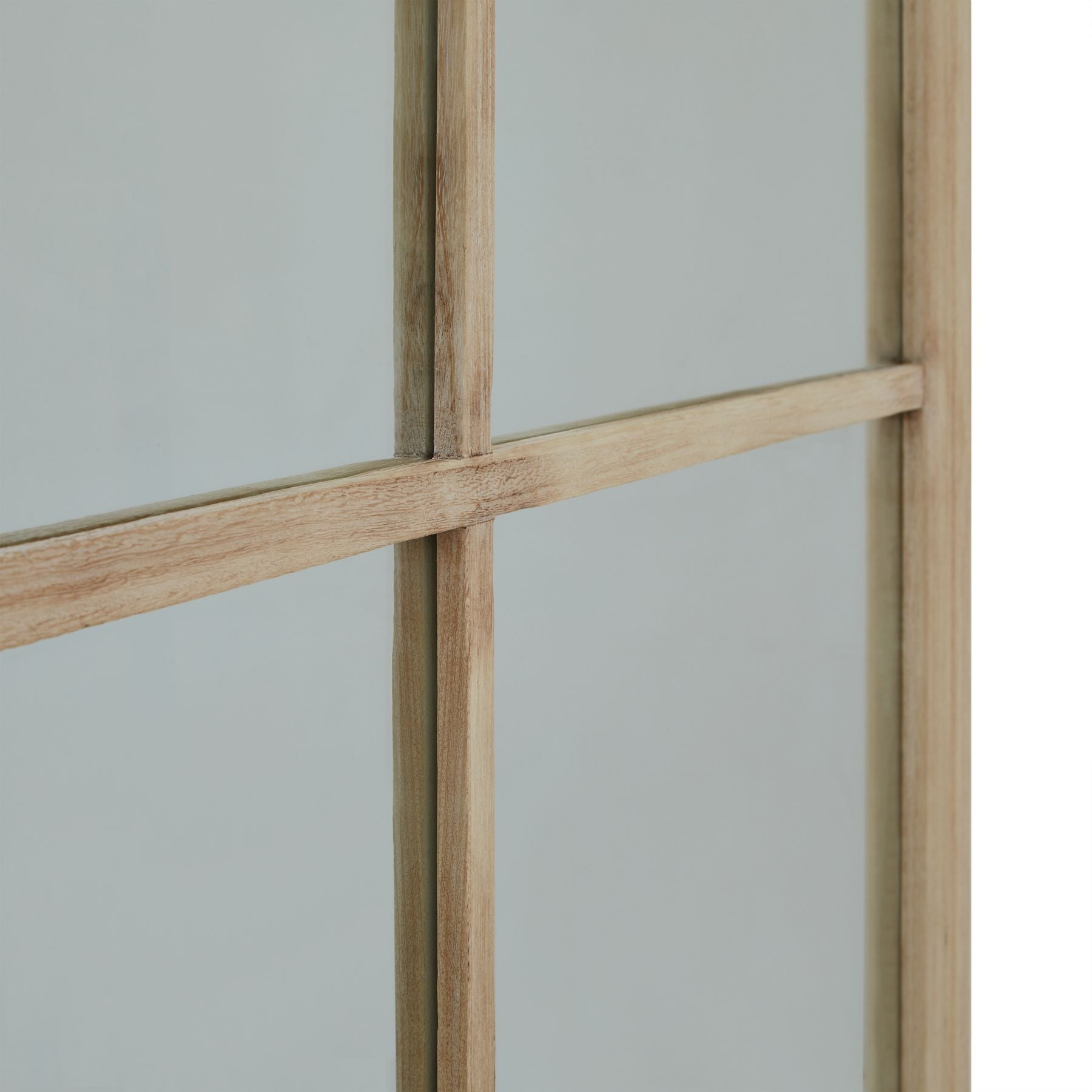 Washed Wood XL Window Mirror 170cm Weathered wood frame