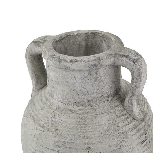 Athena Stone Large Amphora Pot | Weathered Stone Ceramic Urn