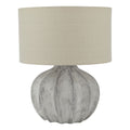 Darcy Antique White Flute Lamp – Handcrafted Rustic Concrete Table Lamp