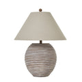 Saturn Table Lamp with Linen Shade – Elegant Contemporary Lighting