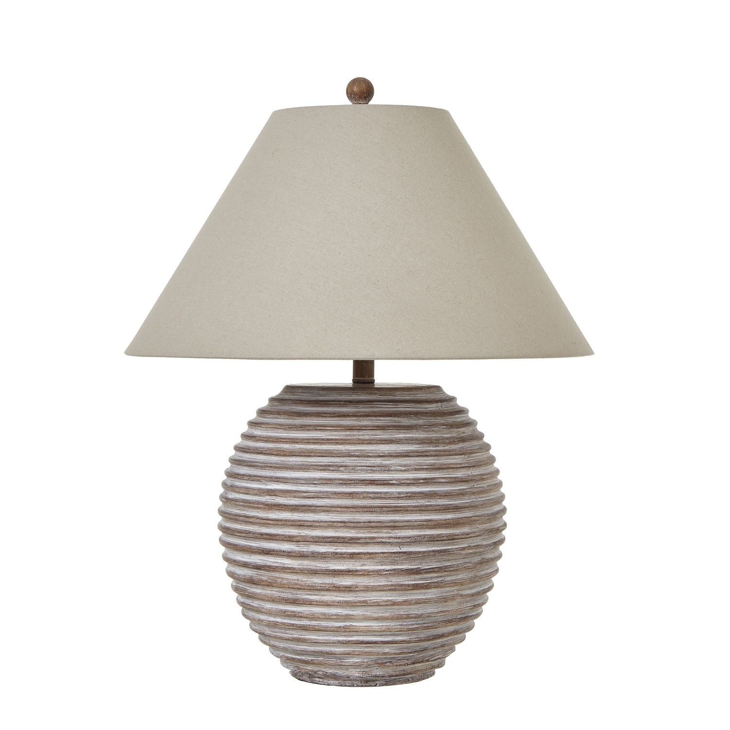 Saturn Table Lamp with Linen Shade – Elegant Contemporary Lighting