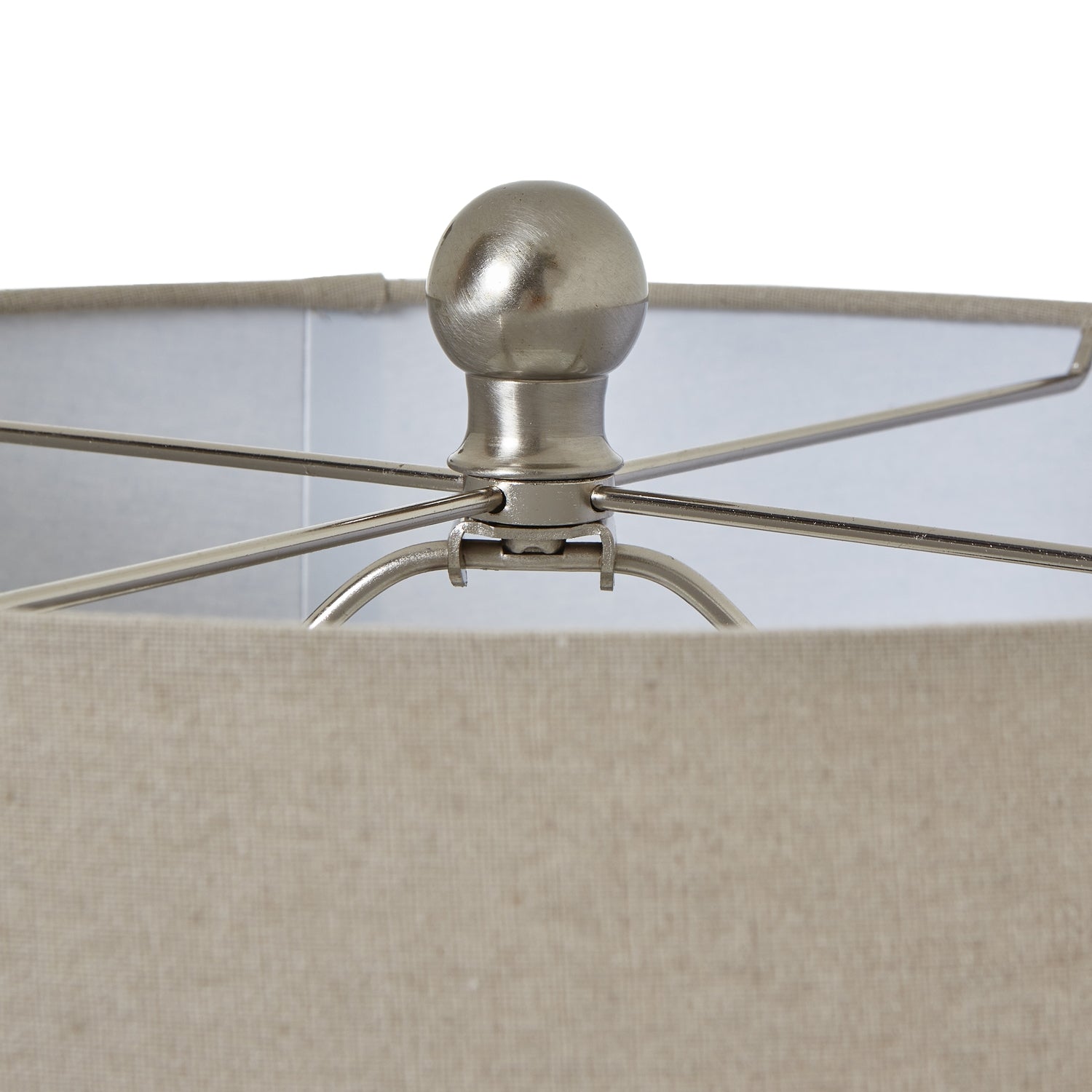 Squat White Beaded Ceramic Lamp with Linen Shade – Elegant Coastal & Boho Lighting
