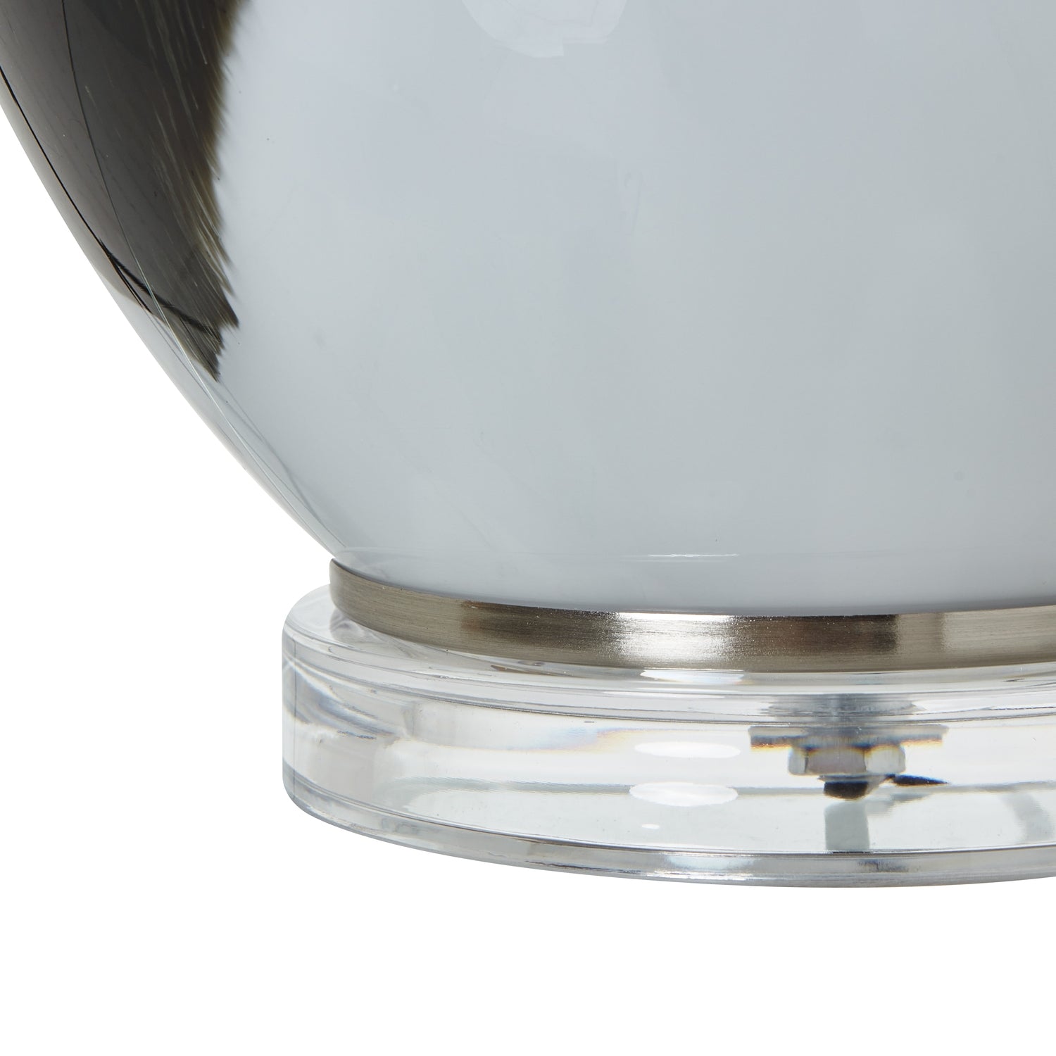 Grey Ombre Glass Table Lamp – Charcoal to Mist Gradient with Warm Glow - 50cm