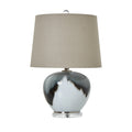 Grey Ombre Glass Table Lamp – Charcoal to Mist Gradient with Warm Glow - 50cm