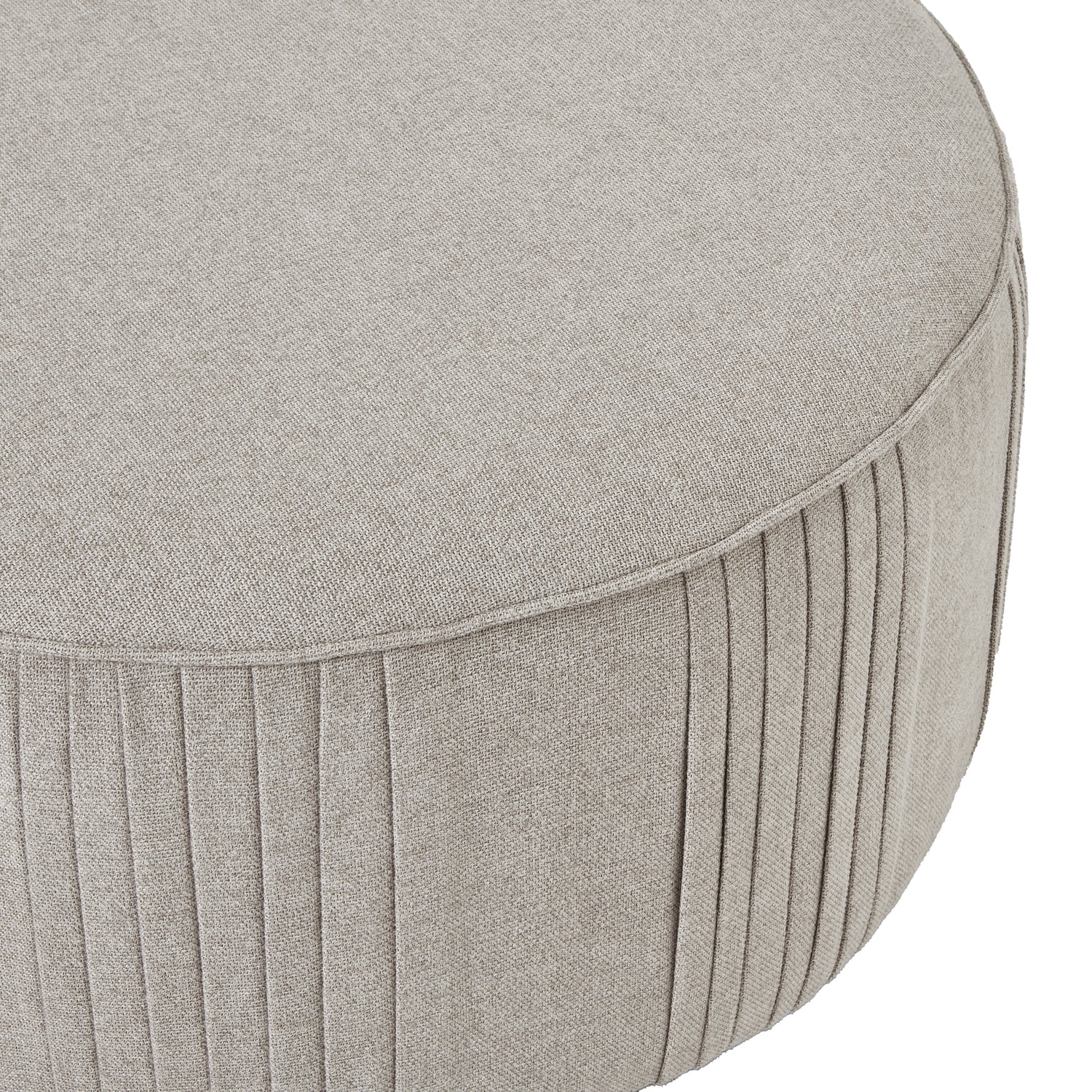Lily Swivel Ottoman – Oatmeal Twill Upholstered Footrest
