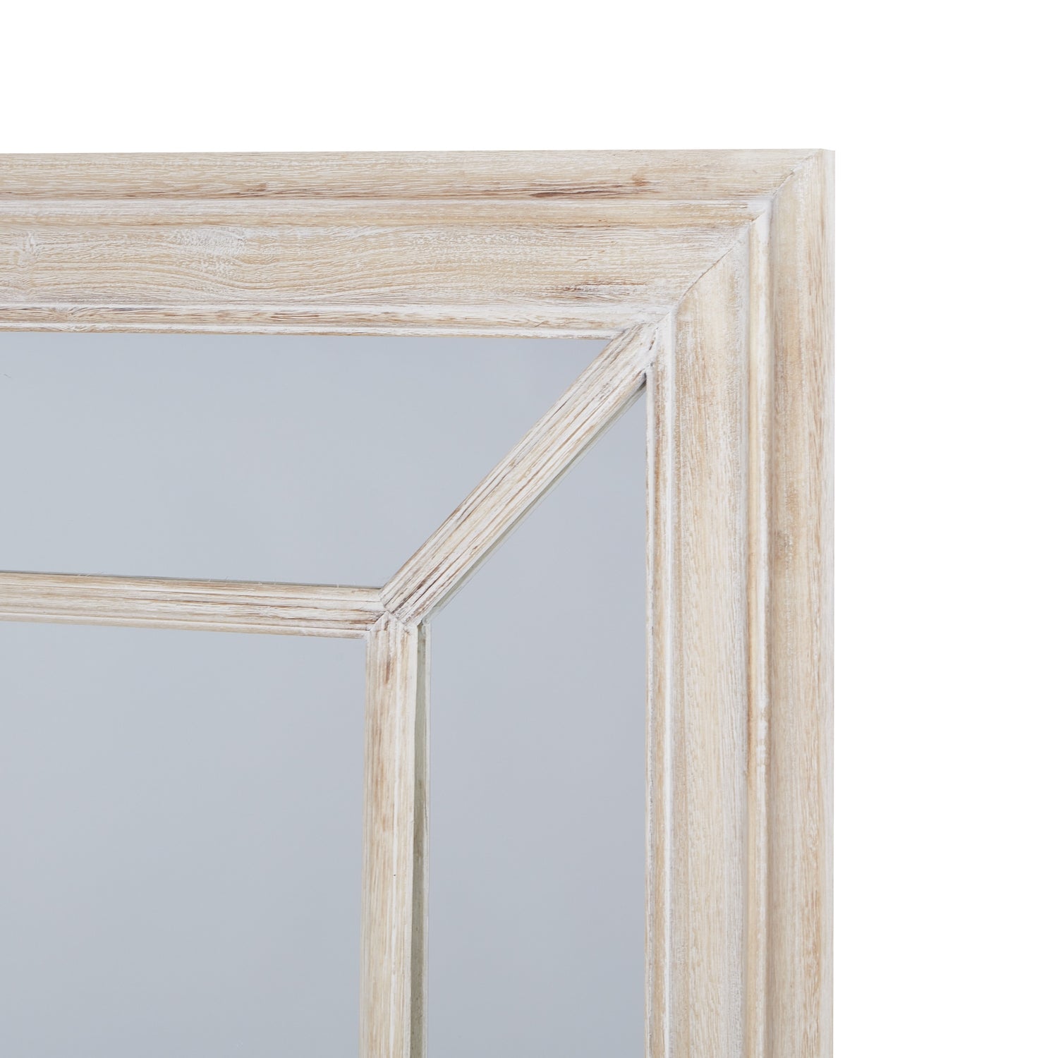 Large Washed Wood Framed Window Mirror – Architectural Wall Decor (200cm x 100cm)