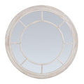 Washed Wood Framed Round Mirror - high quality decorative mirror
