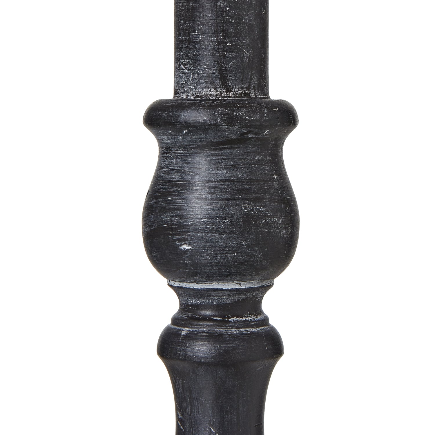 Ravenna Column Table Lamp with Distressed Black Base & Linen Shade