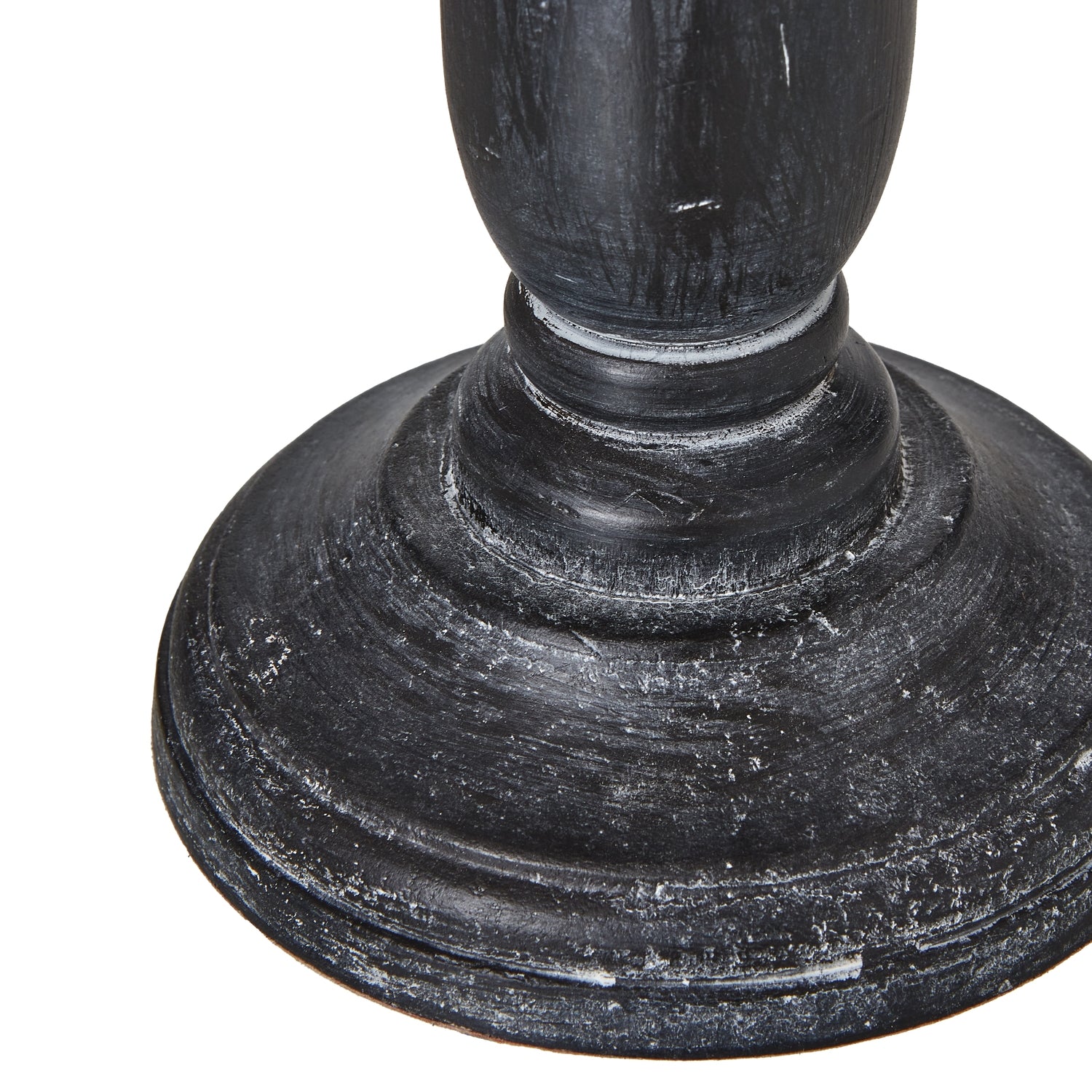 Ravenna Column Table Lamp with Distressed Black Base & Linen Shade