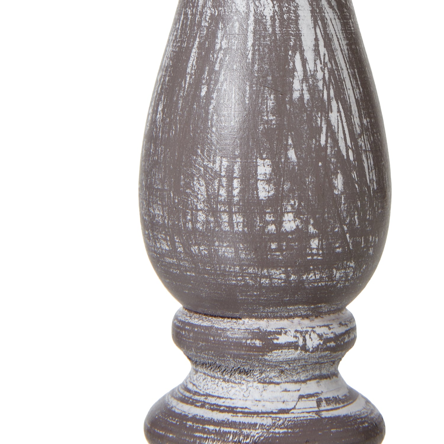 Rustic Weathered Setia Column Table Lamp with Natural Linen Shade – Gray Wash Finish