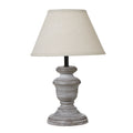 Belluno Urn Table Lamp – Distressed Base with Linen Shade
