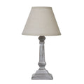 Capsa Column Table Lamp – Distressed Base with Linen Shade