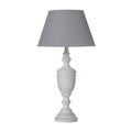 Lentia Urn Table Lamp – Weathered White Base with Linen Shade