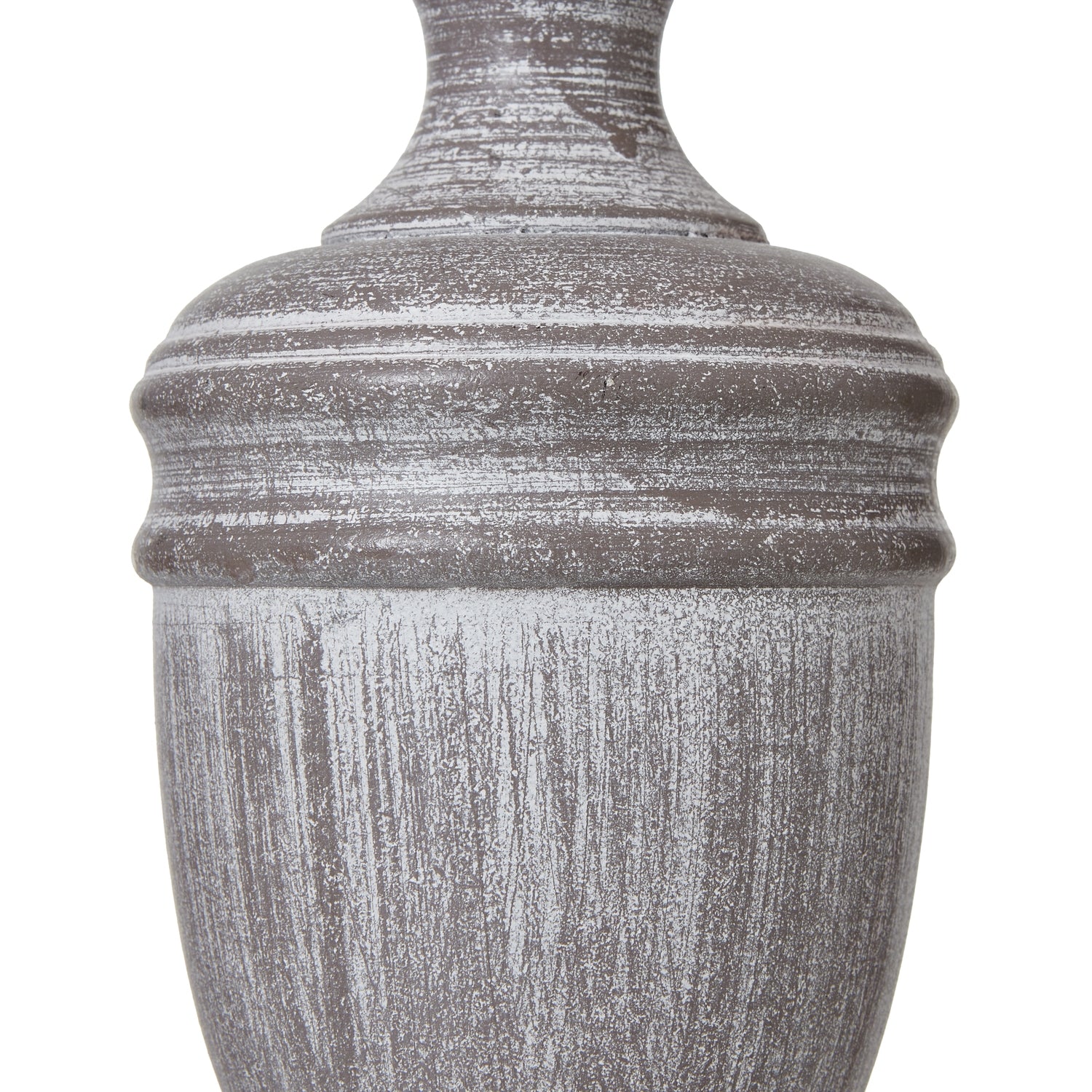 Nola Urn Table Lamp – Weathered Grey Base with Neutral Linen Shade