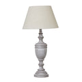 Nola Urn Table Lamp – Weathered Grey Base with Neutral Linen Shade
