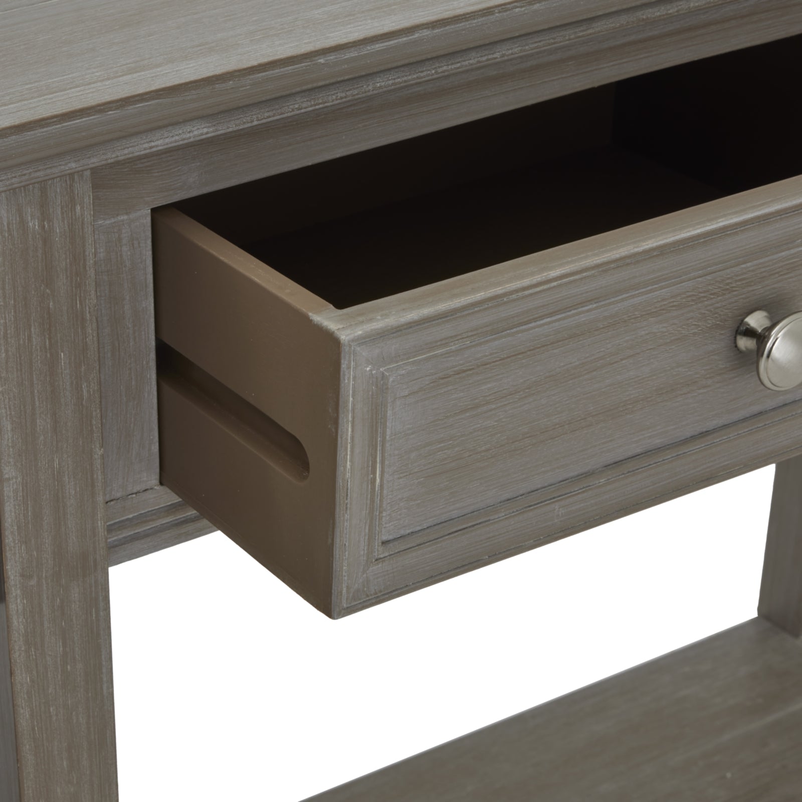 The Serene Collection Four Drawer Console Table - Distressed Grey Elegant Storage for Living Room