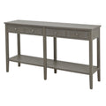 Serene Grand Grey Console Table | Four-Drawer Distressed Finish