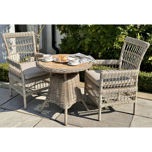 Amalfi Collection Outdoor Bistro Table – Wood Top, Weather-Resistant