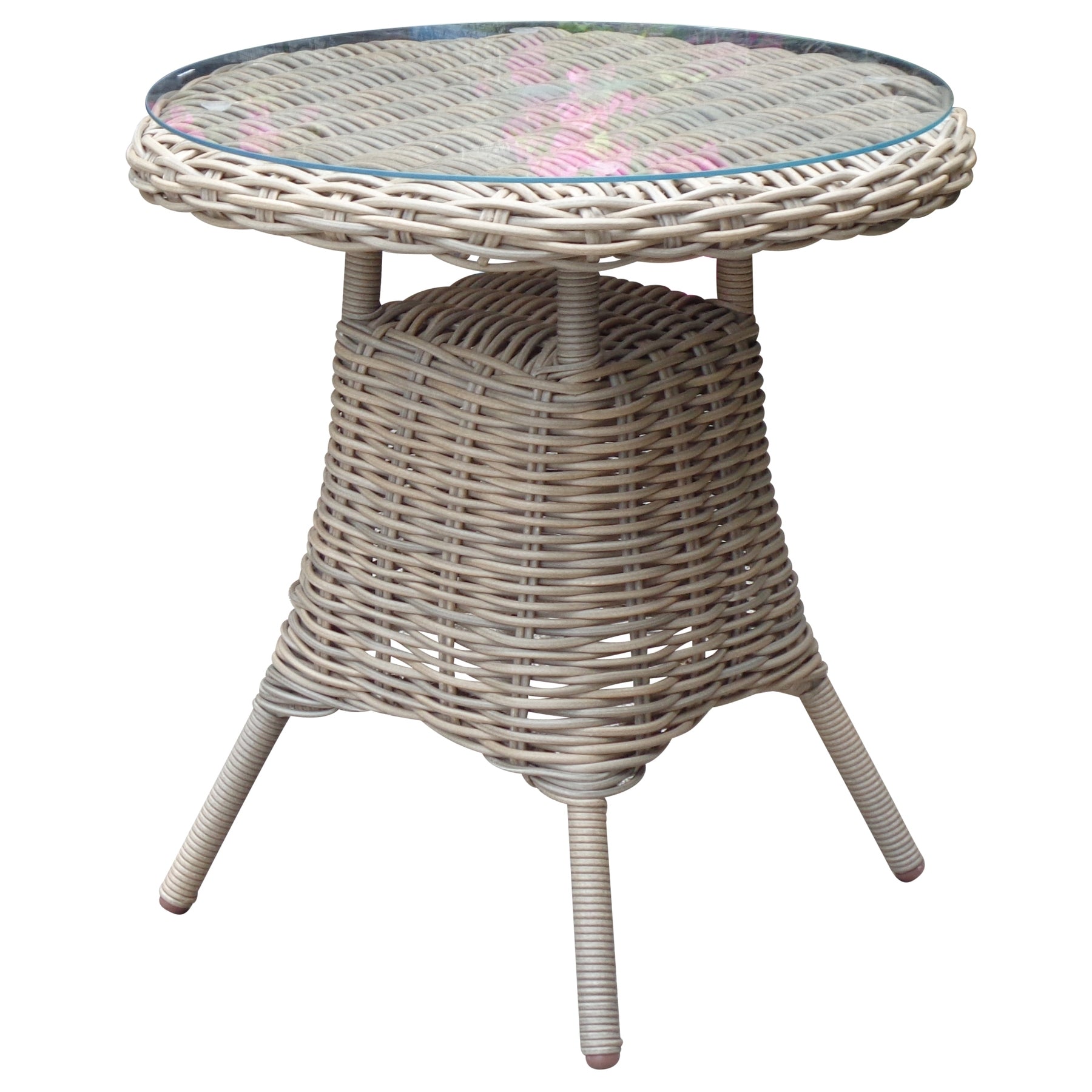 Amalfi Collection Outdoor Bistro Table – Circular Glass Top, Weather-Resistant
