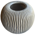 Pallida Medium Striped Vase – Contemporary Ceramic Centrepiece